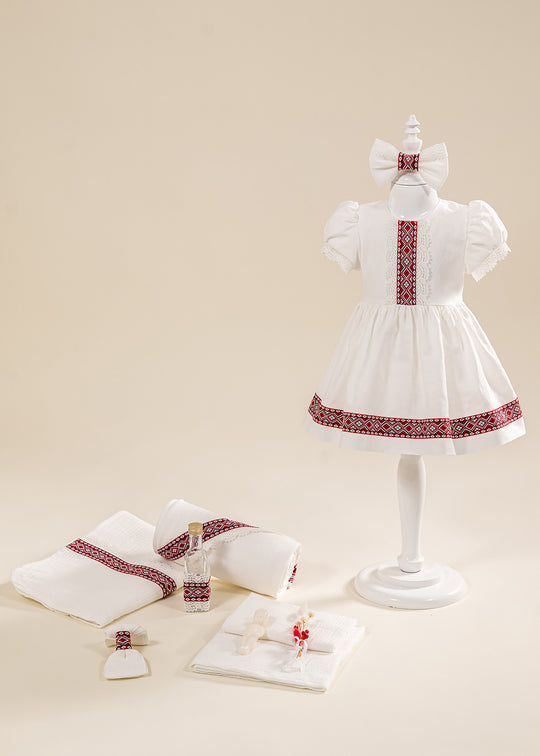 Set Botez Ava 2 Piese Rochie si Trusou Personalizat AnneBebe