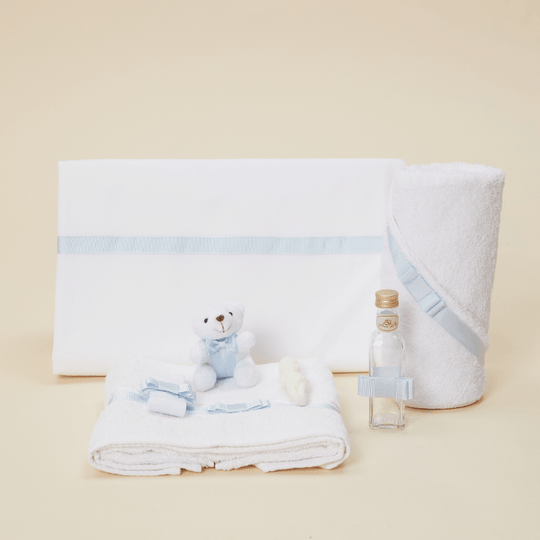 Trusou Octav Nichifor Alb Cu Banda Ripsata Bleu Baieti AnneBebe