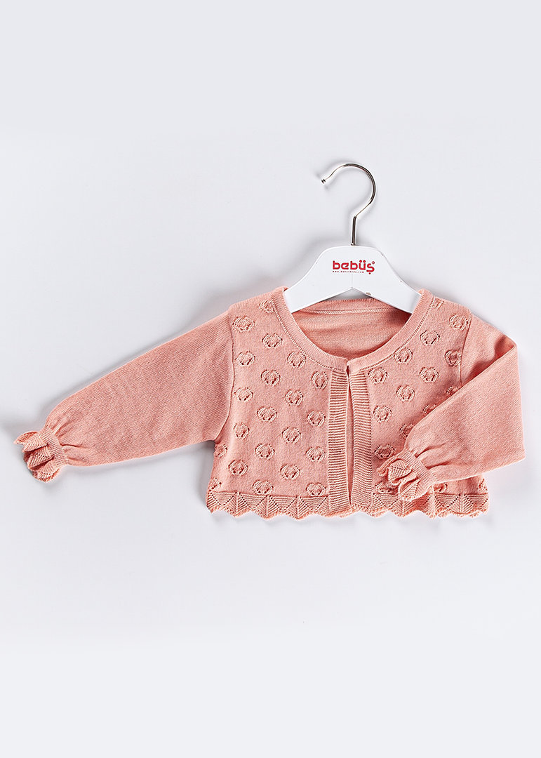 AnneBebe - Bolero Tricot Somon Cu Model In Tesatura Fetite 13760 Bebus Kids