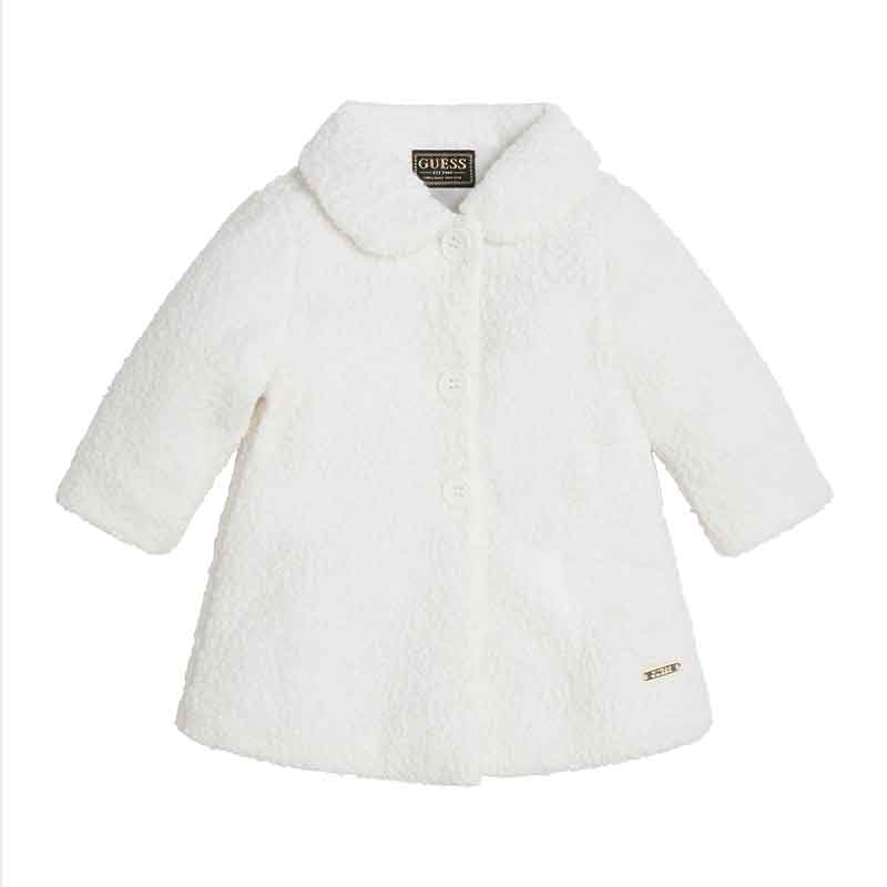 AnneBebe - Palton Blana Bucle Ivory Fete A2BL02 WEYF G018 Guess