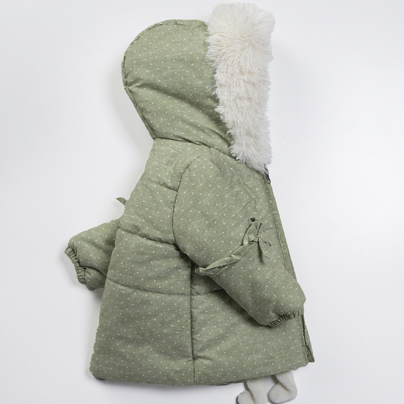 AnneBebe - Geaca Groasa Verde Cu Picouri & Iepure M22351