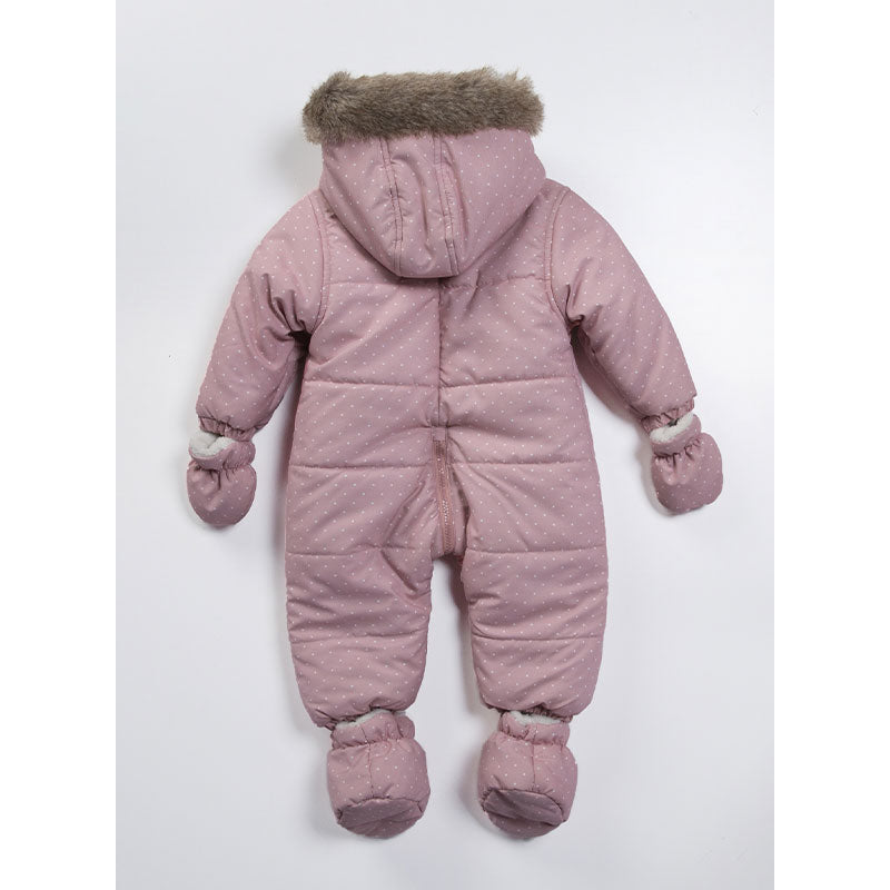 AnneBebe - Combinezon Roz Cu Picouri & Pisica Fetite M22390 Midimod Gold