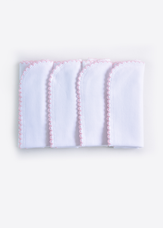 Set 4 Batise Alb Cu Roz Bumbac Organic Fetite S76353 Kity Kate