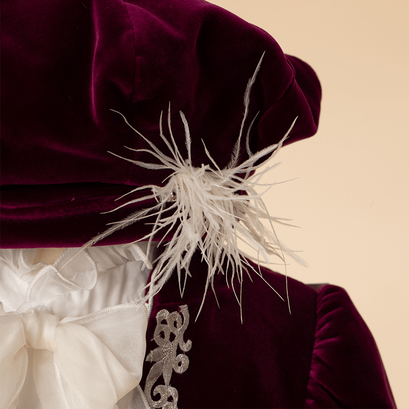AnneBebe - Costum Elegant Baietei Catifea Mov Tematica Print AnneBebe