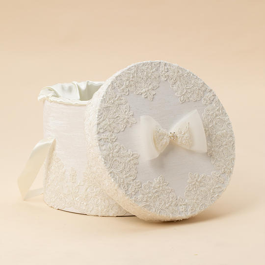 Chest Cream Luxury Lace With Pearls Bow Elegant AnneBebe Girls