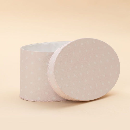 Elegant Pink Polka Dot Cream Oval Customizable AnneBebe Girls Chest