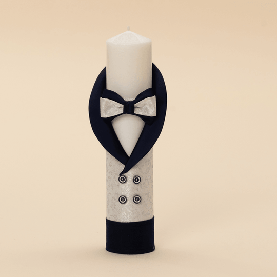 Candle Carol Brocard White Sal Navy Blue Christening AnneBebe 