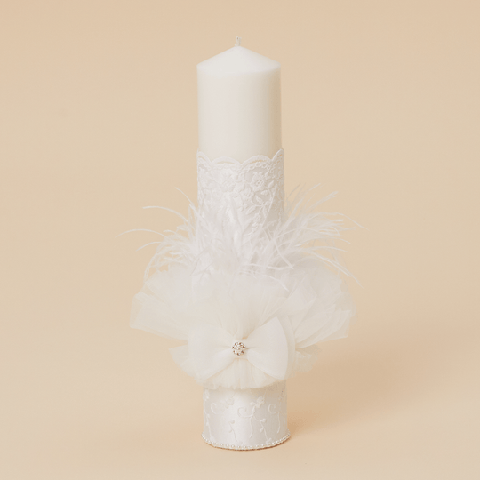 Candle Simina Cream Lace &amp; Flakes Baptism Girls AnneBebe 