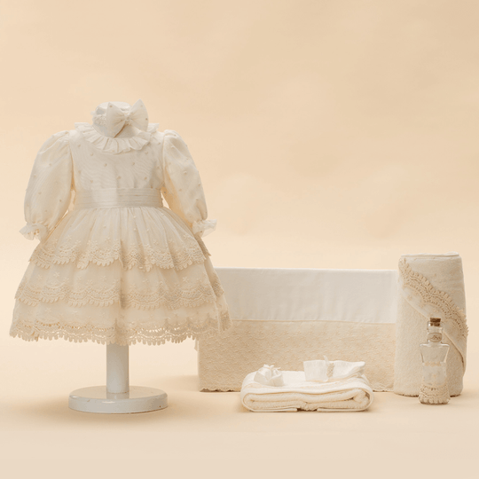 Set Botez Manuela 2 Piese, Rochita si Trusou Personalizat Botez AnneBebe