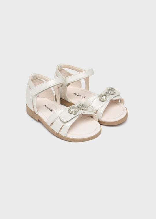 Sandale Fete Elegante Ivory Sidefat Cu Fundita 41448 Mayoral