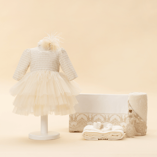 Set Botez Adelina 2 Piese, Rochita si Trusou Personalizat Botez AnneBebe