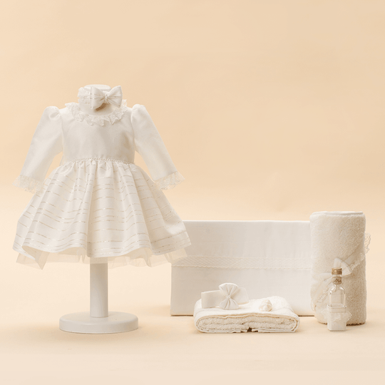Baptism Set Ana 2 Pieces, Dress and Suit Customized Baptism AnneBebe