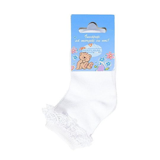 White Baby Socks With Lace