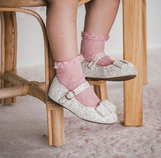 Sosete Din Dantela Roz Pudra Bebelusi Fata Condor 4502/4