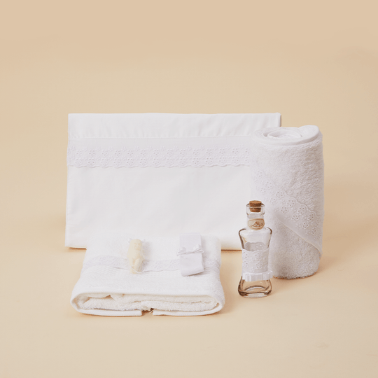 Trusou Ema Alb Dantela Broderie Bumbac Botez Fetite AnneBebe