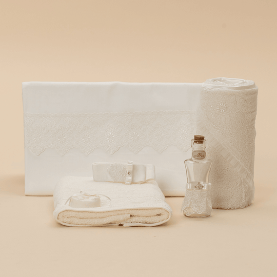 Trusou Lora Cream With Royal Lace Cortisor Personalized Christening AnneBebe 